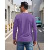 image:imageTACVASEN Mens Long Sleeve TShirts Casual Crewneck Pocket Tshirt Moisture Wicking Soft Plain Basic Classic Pullover TeeLight Purple