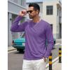 image:imageTACVASEN Mens Long Sleeve TShirts Casual Crewneck Pocket Tshirt Moisture Wicking Soft Plain Basic Classic Pullover TeeLight Purple