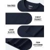 image:imageTACVASEN Mens Long Sleeve TShirts Casual Crewneck Pocket Tshirt Moisture Wicking Soft Plain Basic Classic Pullover TeeNavy