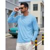 image:imageTACVASEN Mens Long Sleeve TShirts Casual Crewneck Pocket Tshirt Moisture Wicking Soft Plain Basic Classic Pullover TeeSky Blue