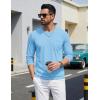 image:imageTACVASEN Mens Long Sleeve TShirts Casual Crewneck Pocket Tshirt Moisture Wicking Soft Plain Basic Classic Pullover TeeSky Blue