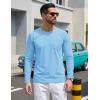 image:imageTACVASEN Mens Long Sleeve TShirts Casual Crewneck Pocket Tshirt Moisture Wicking Soft Plain Basic Classic Pullover TeeSky Blue