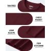 image:imageTACVASEN Mens Long Sleeve TShirts Casual Crewneck Pocket Tshirt Moisture Wicking Soft Plain Basic Classic Pullover TeeWine Red