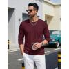 image:imageTACVASEN Mens Long Sleeve TShirts Casual Crewneck Pocket Tshirt Moisture Wicking Soft Plain Basic Classic Pullover TeeWine Red