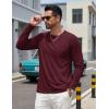 image:imageTACVASEN Mens Long Sleeve TShirts Casual Crewneck Pocket Tshirt Moisture Wicking Soft Plain Basic Classic Pullover TeeWine Red