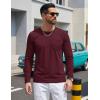 image:imageTACVASEN Mens Long Sleeve TShirts Casual Crewneck Pocket Tshirt Moisture Wicking Soft Plain Basic Classic Pullover TeeWine Red