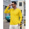 image:imageTACVASEN Mens Long Sleeve TShirts Casual Crewneck Pocket Tshirt Moisture Wicking Soft Plain Basic Classic Pullover TeeYellow