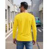 image:imageTACVASEN Mens Long Sleeve TShirts Casual Crewneck Pocket Tshirt Moisture Wicking Soft Plain Basic Classic Pullover TeeYellow