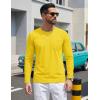 image:imageTACVASEN Mens Long Sleeve TShirts Casual Crewneck Pocket Tshirt Moisture Wicking Soft Plain Basic Classic Pullover TeeYellow
