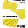 image:imageTACVASEN Mens Muscle Tank Tops Dry Fit Workout Shirts Gym Sleeveless Shirts Bodybuilding Athletic Training RunningYellow
