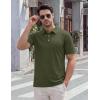 image:imageTACVASEN Mens Polo Shirts Short Sleeve 3 Buttons Casual Polo Cotton Pique TShirts Moisture Wicking Golf ShirtsArmygreen