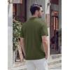 image:imageTACVASEN Mens Polo Shirts Short Sleeve 3 Buttons Casual Polo Cotton Pique TShirts Moisture Wicking Golf ShirtsArmygreen