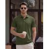 image:imageTACVASEN Mens Polo Shirts Short Sleeve 3 Buttons Casual Polo Cotton Pique TShirts Moisture Wicking Golf ShirtsArmygreen