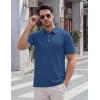 image:imageTACVASEN Mens Polo Shirts Short Sleeve 3 Buttons Casual Polo Cotton Pique TShirts Moisture Wicking Golf ShirtsBluegray