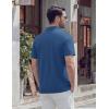 image:imageTACVASEN Mens Polo Shirts Short Sleeve 3 Buttons Casual Polo Cotton Pique TShirts Moisture Wicking Golf ShirtsBluegray