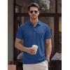 image:imageTACVASEN Mens Polo Shirts Short Sleeve 3 Buttons Casual Polo Cotton Pique TShirts Moisture Wicking Golf ShirtsBluegray