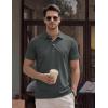 image:imageTACVASEN Mens Polo Shirts Short Sleeve 3 Buttons Casual Polo Cotton Pique TShirts Moisture Wicking Golf ShirtsDgrey
