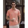 image:imageTACVASEN Mens Polo Shirts Short Sleeve 3 Buttons Casual Polo Cotton Pique TShirts Moisture Wicking Golf ShirtsGraypink