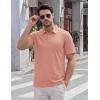 image:imageTACVASEN Mens Polo Shirts Short Sleeve 3 Buttons Casual Polo Cotton Pique TShirts Moisture Wicking Golf ShirtsGraypink