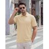 image:imageTACVASEN Mens Polo Shirts Short Sleeve 3 Buttons Casual Polo Cotton Pique TShirts Moisture Wicking Golf ShirtsLapricot