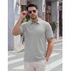 image:imageTACVASEN Mens Polo Shirts Short Sleeve 3 Buttons Casual Polo Cotton Pique TShirts Moisture Wicking Golf ShirtsLightgrey