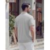 image:imageTACVASEN Mens Polo Shirts Short Sleeve 3 Buttons Casual Polo Cotton Pique TShirts Moisture Wicking Golf ShirtsLightgrey