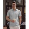 image:imageTACVASEN Mens Polo Shirts Short Sleeve 3 Buttons Casual Polo Cotton Pique TShirts Moisture Wicking Golf ShirtsLightgrey