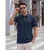 image:imageTACVASEN Mens Polo Shirts Short Sleeve 3 Buttons Casual Polo Cotton Pique TShirts Moisture Wicking Golf ShirtsNavy