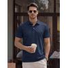 image:imageTACVASEN Mens Polo Shirts Short Sleeve 3 Buttons Casual Polo Cotton Pique TShirts Moisture Wicking Golf ShirtsNavy