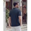 image:imageTACVASEN Mens Polo Shirts Short Sleeve 3 Buttons Casual Polo Cotton Pique TShirts Moisture Wicking Golf ShirtsNavy