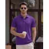 image:imageTACVASEN Mens Polo Shirts Short Sleeve 3 Buttons Casual Polo Cotton Pique TShirts Moisture Wicking Golf ShirtsPurple