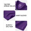 image:imageTACVASEN Mens Polo Shirts Short Sleeve 3 Buttons Casual Polo Cotton Pique TShirts Moisture Wicking Golf ShirtsPurple