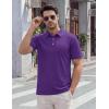 image:imageTACVASEN Mens Polo Shirts Short Sleeve 3 Buttons Casual Polo Cotton Pique TShirts Moisture Wicking Golf ShirtsPurple