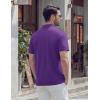 image:imageTACVASEN Mens Polo Shirts Short Sleeve 3 Buttons Casual Polo Cotton Pique TShirts Moisture Wicking Golf ShirtsPurple
