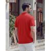 image:imageTACVASEN Mens Polo Shirts Short Sleeve 3 Buttons Casual Polo Cotton Pique TShirts Moisture Wicking Golf ShirtsRed
