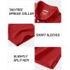 image:imageTACVASEN Mens Polo Shirts Short Sleeve 3 Buttons Casual Polo Cotton Pique TShirts Moisture Wicking Golf ShirtsRed
