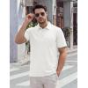 image:imageTACVASEN Mens Polo Shirts Short Sleeve 3 Buttons Casual Polo Cotton Pique TShirts Moisture Wicking Golf ShirtsWhite