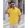 image:imageTACVASEN Mens Polo Shirts Short Sleeve 3 Buttons Casual Polo Cotton Pique TShirts Moisture Wicking Golf ShirtsYellow