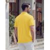 image:imageTACVASEN Mens Polo Shirts Short Sleeve 3 Buttons Casual Polo Cotton Pique TShirts Moisture Wicking Golf ShirtsYellow