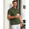 image:imageTACVASEN Mens Polo Shirts Short Sleeve 3 Buttons Cotton Pique Casual Classic Fit TShirt Performance Golf ShirtsArmygreen