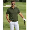 image:imageTACVASEN Mens Polo Shirts Short Sleeve 3 Buttons Cotton Pique Casual Classic Fit TShirt Performance Golf ShirtsArmygreen