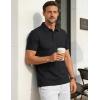image:imageTACVASEN Mens Polo Shirts Short Sleeve 3 Buttons Cotton Pique Casual Classic Fit TShirt Performance Golf ShirtsBlack
