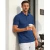 image:imageTACVASEN Mens Polo Shirts Short Sleeve 3 Buttons Cotton Pique Casual Classic Fit TShirt Performance Golf ShirtsBluegray