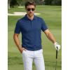 image:imageTACVASEN Mens Polo Shirts Short Sleeve 3 Buttons Cotton Pique Casual Classic Fit TShirt Performance Golf ShirtsBluegray