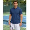 image:imageTACVASEN Mens Polo Shirts Short Sleeve 3 Buttons Cotton Pique Casual Classic Fit TShirt Performance Golf ShirtsBluegray