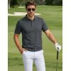 image:imageTACVASEN Mens Polo Shirts Short Sleeve 3 Buttons Cotton Pique Casual Classic Fit TShirt Performance Golf ShirtsDarkgray