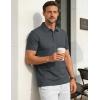 image:imageTACVASEN Mens Polo Shirts Short Sleeve 3 Buttons Cotton Pique Casual Classic Fit TShirt Performance Golf ShirtsDarkgray