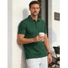 image:imageTACVASEN Mens Polo Shirts Short Sleeve 3 Buttons Cotton Pique Casual Classic Fit TShirt Performance Golf ShirtsDarkgreen