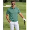 image:imageTACVASEN Mens Polo Shirts Short Sleeve 3 Buttons Cotton Pique Casual Classic Fit TShirt Performance Golf ShirtsGraygreen