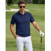 image:imageTACVASEN Mens Polo Shirts Short Sleeve 3 Buttons Cotton Pique Casual Classic Fit TShirt Performance Golf ShirtsNavy